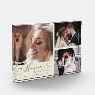 Hochzeitscreme Erinnerungen mit Liebe gemacht Fotoblock