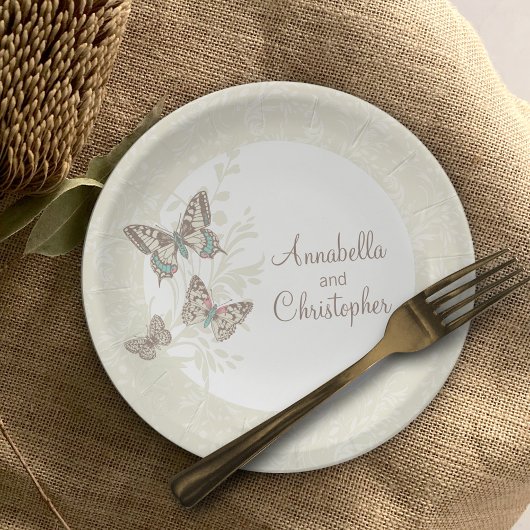 Hochzeitscreme mit 3 Tinten Pappteller