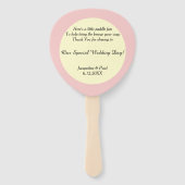 Hochzeitscreme Polka Dots Personalisiert Fächer (Rückseite)