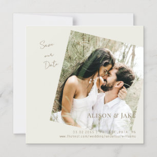 Hochzeitscreme Rette unseren Date Gold Text Magneteinladung
