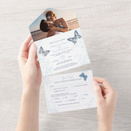 Hochzeitscreme-Schmetterlinge Foto UAWG All In One Einladung