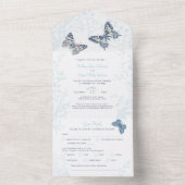 Hochzeitscreme-Schmetterlinge Wirbel essen UAWG All In One Einladung (Innen)