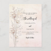 Hochzeitscreme-Wildblume Einladungspostkarte (Vorderseite)