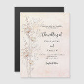 Hochzeitscreme-Wildblume Magneteinladung (Vorne/Hinten)