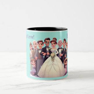Hochzeitscrew großer Tag Spaß Zweifarbige Tasse