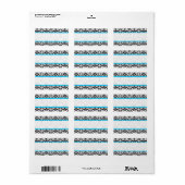 Hochzeitsdamaske Light Blue Mailing Labels Adressaufkleber (Vorne)