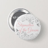 Hochzeitsdame der Groom Pink & Gray Button (Vorne & Hinten)