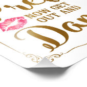 Hochzeitsdamenbadezimmern - lustiges Sondergold Fotodruck (Ecke)