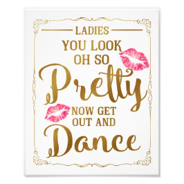 Hochzeitsdamenbadezimmern - lustiges Sondergold Fotodruck