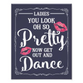 Hochzeitsdamenbadezimmern signieren seltsame Farbe Fotodruck (Vorne)