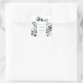 Hochzeitsdank der modernen grünen Blätter Quadratischer Aufkleber (Tasche)