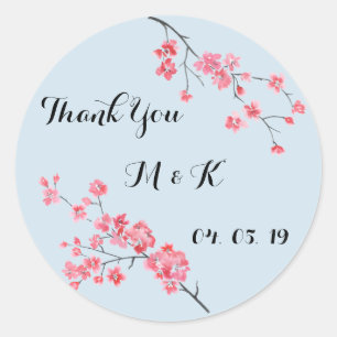 Hochzeitsdanken, Blumenwasserfarbe, personalisiert Runder Aufkleber