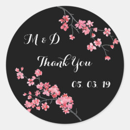 Hochzeitsdanken, Blumenwasserfarbe, personalisiert Runder Aufkleber