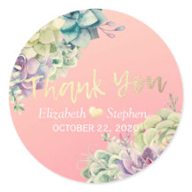 Hochzeitsdanken Chic Watercolor Sukkulente Pflanze