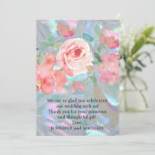 Hochzeitsdanken Dankeskarte (Stehend Vorderseite)