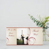 Hochzeitsdanken Dankeskarte (Stehend Vorderseite)