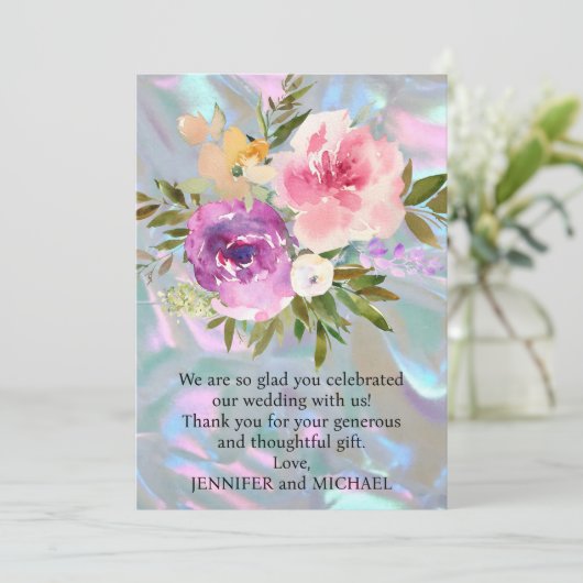 Hochzeitsdanken Dankeskarte (Stehend Vorderseite)