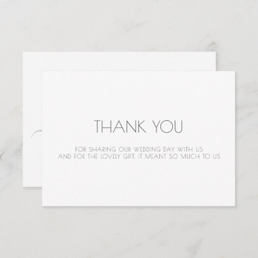 Hochzeitsdanken Dankeskarte (Vorne/Hinten)