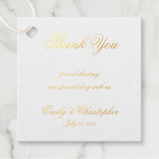 Hochzeitsdanken: Elegante Handwriting Script Chic Geschenkanhänger (Vorderseite)