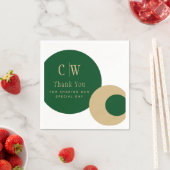 Hochzeitsdanken: Emerald Green Gold Mit Monogramm Serviette (Beispiel)