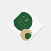 Hochzeitsdanken: Emerald Green Gold Mit Monogramm Serviette (Ecke)