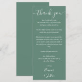 Hochzeitsdanken Eukalyptus Green Platzkarte Menükarte (Vorne/Hinten)