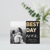 Hochzeitsdanken Foto Bester Tag je Karte (Stehend Vorderseite)