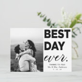Hochzeitsdanken Foto Bester Tag je Karte (Stehend Vorderseite)
