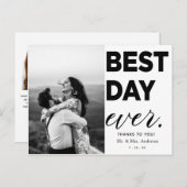 Hochzeitsdanken Foto Bester Tag je Postkarte (Vorne/Hinten)