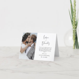 Hochzeitsdanken Foto Elegant Modern Dankeskarte