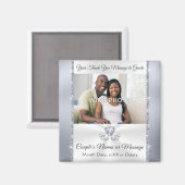 Hochzeitsdanken, FOTO, Personalisiert Magnet (Vorderseite/Rückseite)