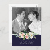 Hochzeitsdanken Foto Postcard Marine Blumenstrauß Feiertagspostkarte (Vorne/Hinten)