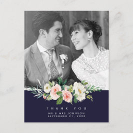 Hochzeitsdanken Foto Postcard Marine Blumenstrauß Feiertagspostkarte