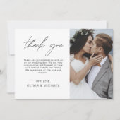 Hochzeitsdanken Foto Simple Elegant Modern Dankeskarte (Vorderseite)