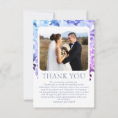 Hochzeitsdanken Foto Watercolor Floral Dankeskarte (Vorderseite)