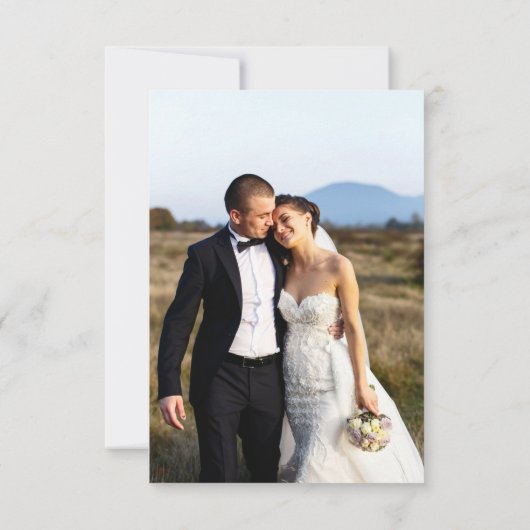 Hochzeitsdanken Foto Watercolor Floral Dankeskarte (Rückseite)