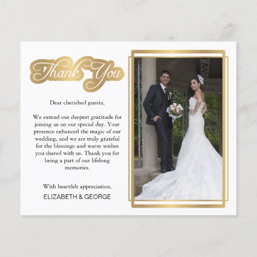 Hochzeitsdanken - Fotokarte (Rückseite)