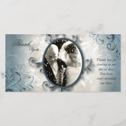 Hochzeitsdanken - Fotokarte - Vintage Foliage Dankeskarte