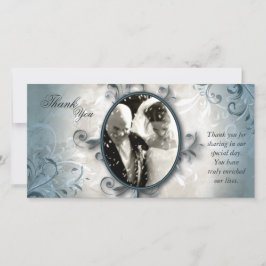 Hochzeitsdanken - Fotokarte - Vintage Foliage Dankeskarte