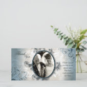 Hochzeitsdanken - Fotokarte - Vintage Foliage Dankeskarte (Stehend Vorderseite)