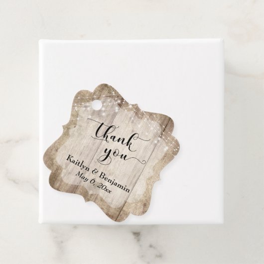 Hochzeitsdanken für blass Holz & Licht Geschenkanhänger (Beispiel)