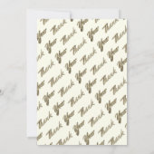 Hochzeitsdanken für die elegante ivory-Gold-Typogr Dankeskarte (Rückseite)