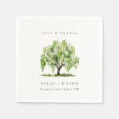 Hochzeitsdanken für die Grüne Wasserfarbe Serviette (Vorderseite)