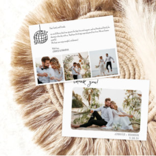 Hochzeitsdanken für die Karte Disco-Ball