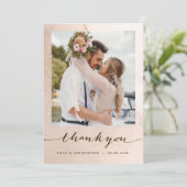 Hochzeitsdanken für Ihr Foto, Beach Wedding Einladung (Stehend Vorderseite)