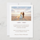 Hochzeitsdanken für Ihr Foto, Beach Wedding Einladung (Rückseite)