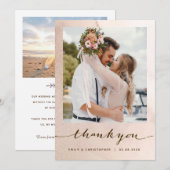 Hochzeitsdanken für Ihr Foto, Beach Wedding Einladung (Vorne/Hinten)