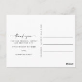 Hochzeitsdanken für Ihr Foto Postkarte (Rückseite)