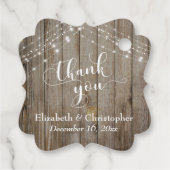 Hochzeitsdanken für Ihr gewittertes Holz & Licht Geschenkanhänger (Rückseite)