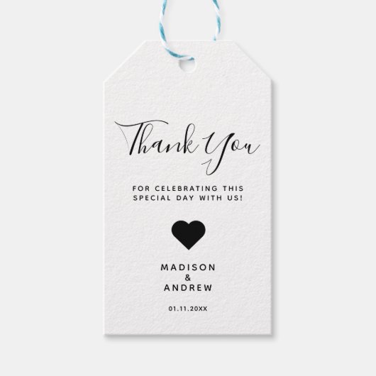 Hochzeitsdanken Geschenkanhänger (Vorderseite)